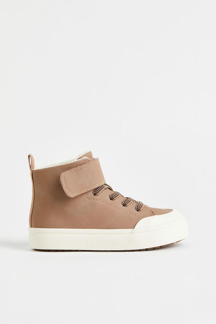 H & M - Faux Shearling-lined High Tops - Brown