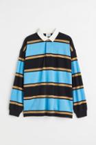 H & M - Oversized Fit Cotton Rugby Shirt - Blue