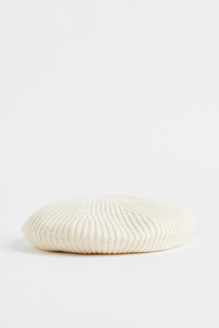 H & M - Knit Beret - White