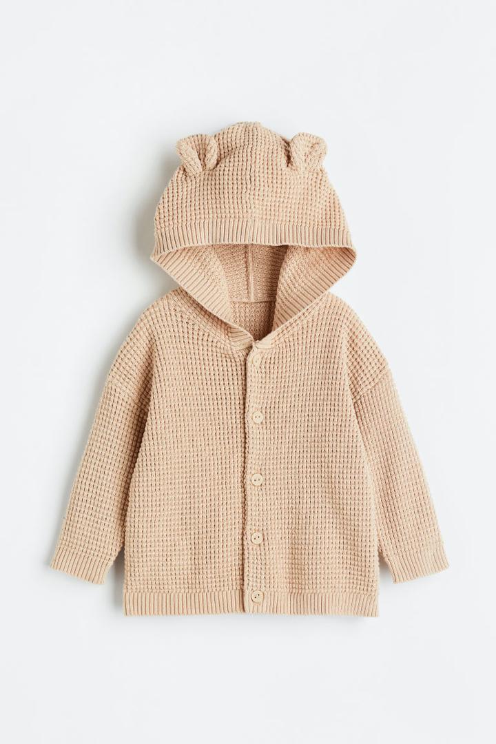 H & M - Hooded Cardigan - Beige