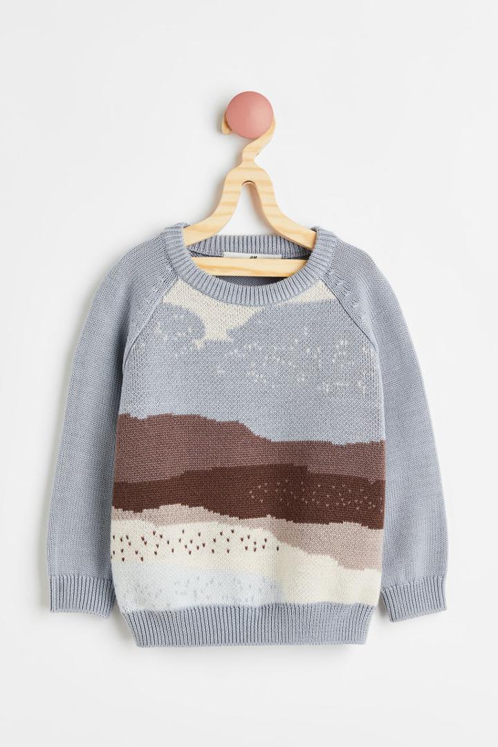 H & M - Jacquard-knit Wool Sweater - Gray