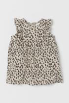 H & M - Ruffle-trimmed Jersey Dress - Beige