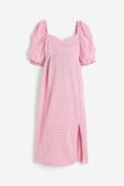 H & M - Mama Puff-sleeved Dress - Pink