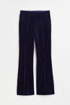H & M - Ribbed Velour Pants - Blue