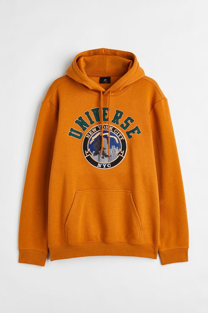 H & M - Regular Fit Hoodie - Yellow