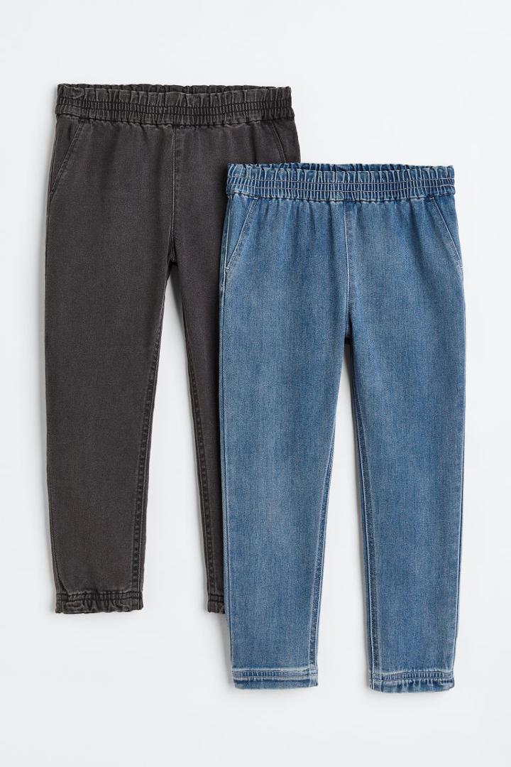 H & M - 2-pack Denim Joggers - Black