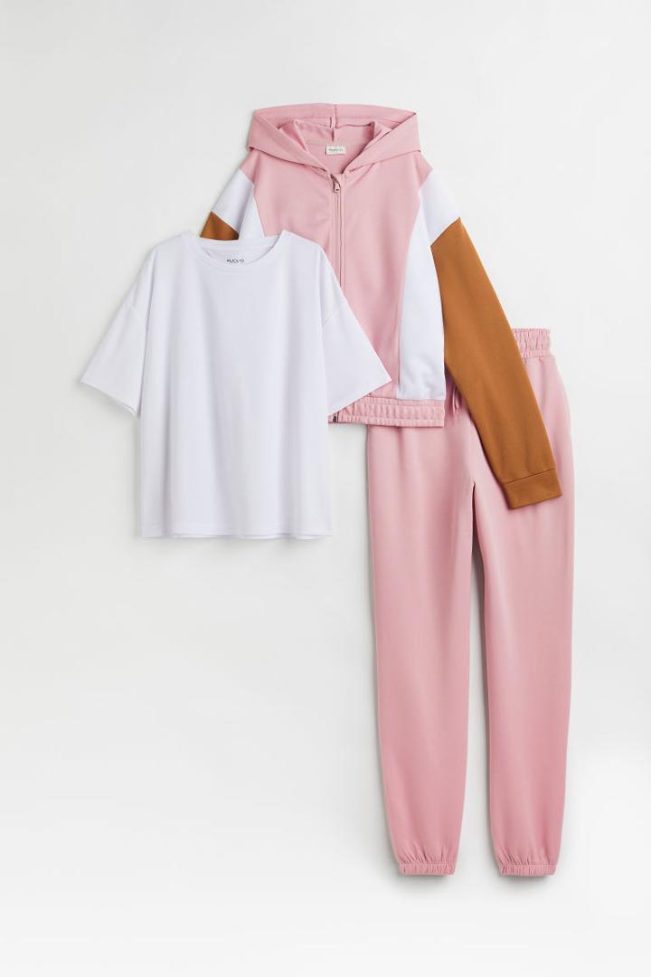 H & M - 3-piece Sports Set - Pink