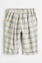 H & M - Plaid Flannel Pants - White