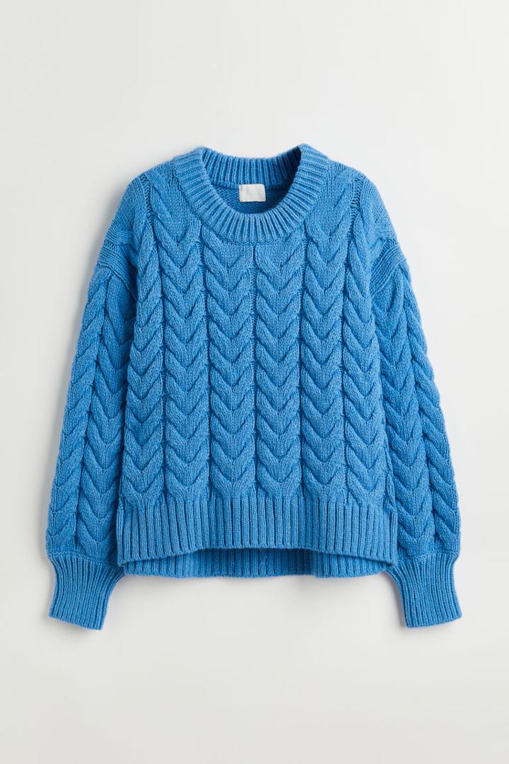H & M - H & M+ Cable-knit Sweater - Blue