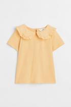 H & M - T-shirt With Collar - Yellow