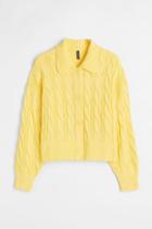 H & M - H & M+ Cable-knit Cardigan - Yellow
