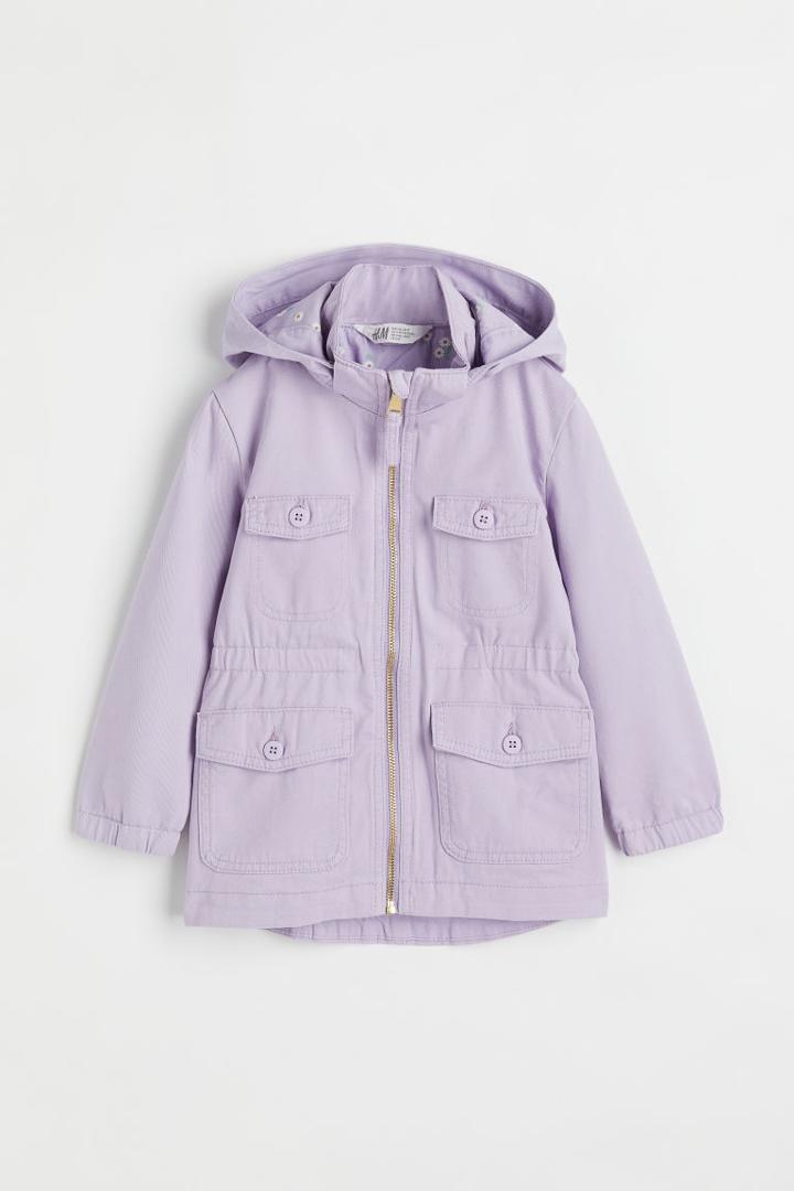 H & M - Cotton Twill Parka - Purple