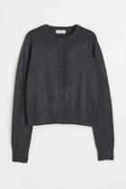 H & M - Fine-knit Cardigan - Gray
