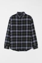 H & M - Regular Fit Flannel Shirt - Gray