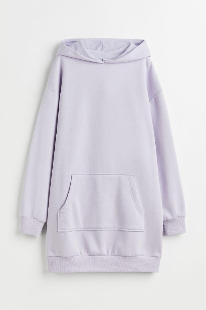 H & M - Hooded Sweatshirt Dress - Purple