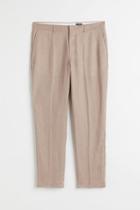 H & M - Slim Fit Linen Suit Pants - Brown