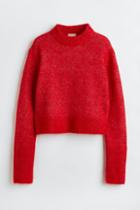 H & M - Mohair-blend Fine-knit Sweater - Red