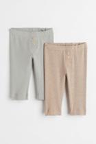 H & M - 2-pack Leggings - Gray