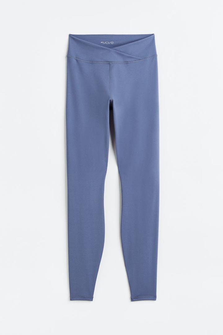 H & M - Wrapover-waist Sports Leggings - Blue