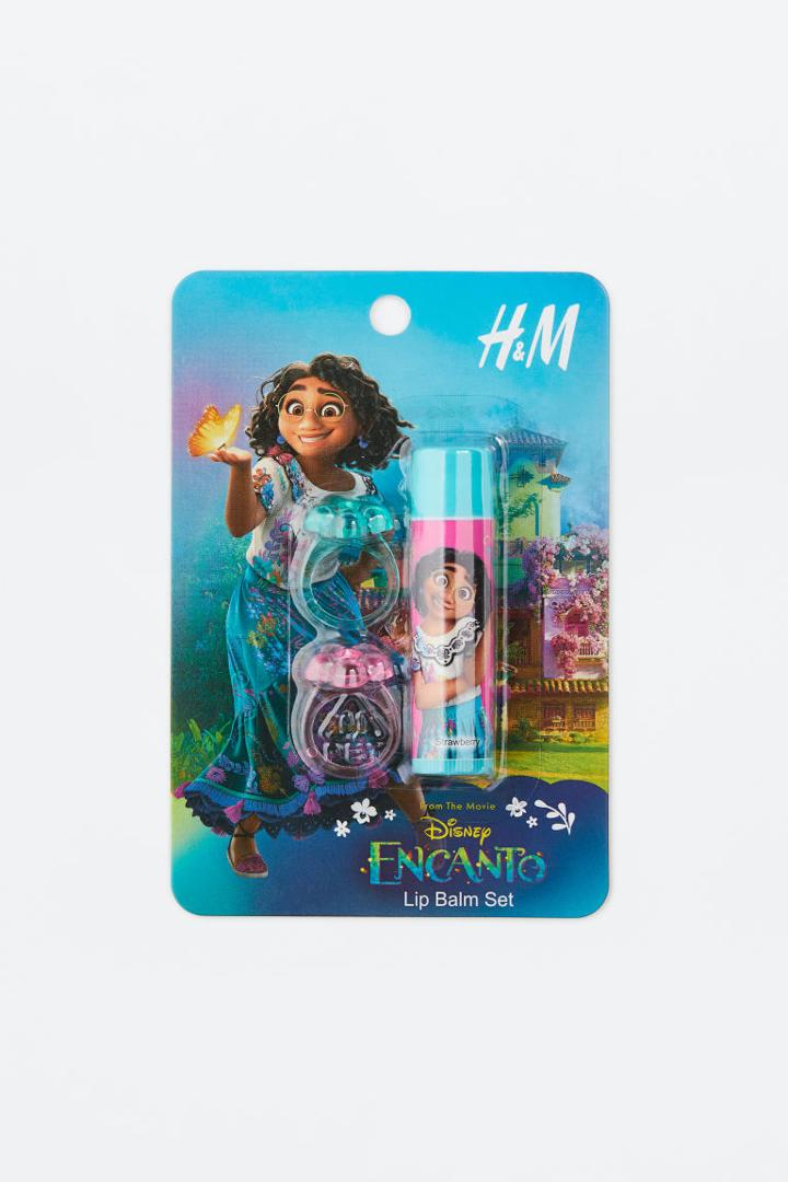 H & M - Lip Balm And Rings Set - Turquoise