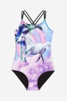 H & M - Printed Swimsuit - Purple