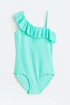 H & M - One-shoulder Swimsuit - Turquoise