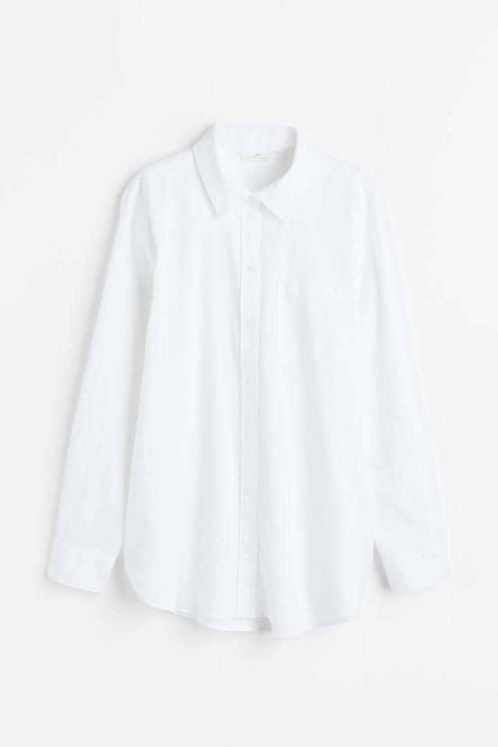 H & M - Linen-blend Shirt - White