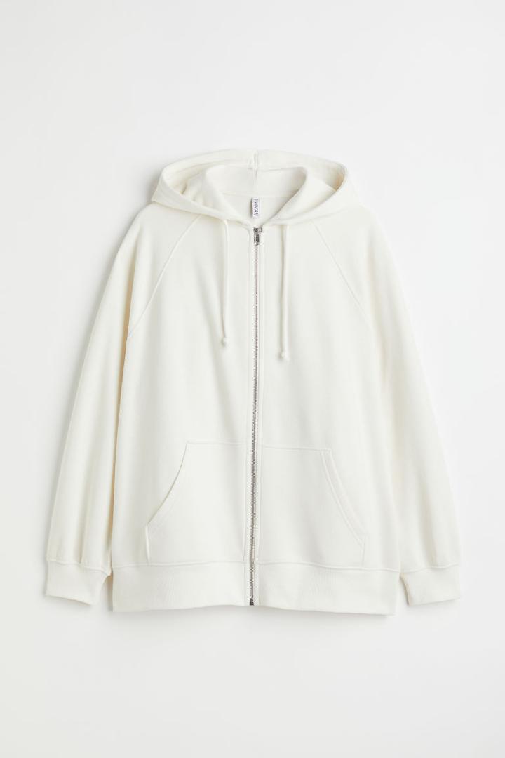 H & M - H & M+ Oversized Hooded Jacket - White