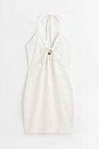 H & M - Tie-detail Halterneck Dress - White