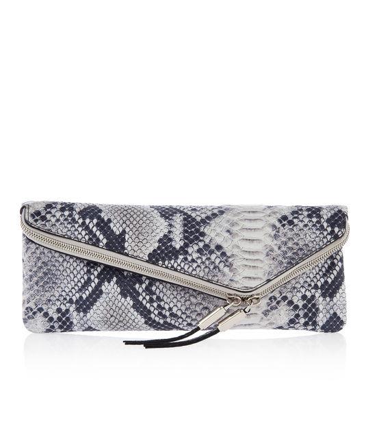 Henri Bendel Debutante Convertible Slim Snake Clutch
