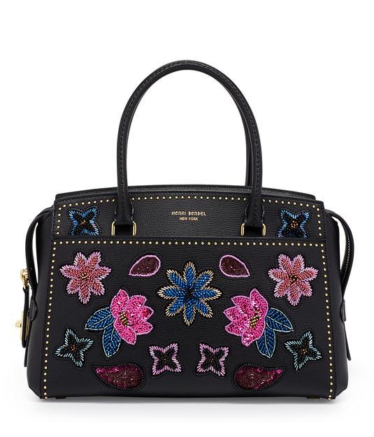 Henri Bendel West 57th Floral Applique Carryall Satchel