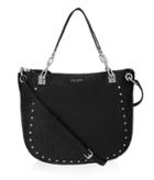 Henri Bendel Soho Croco Studded Crossbody Hobo