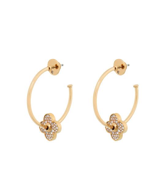Henri Bendel Pave Petal Charm Hoop