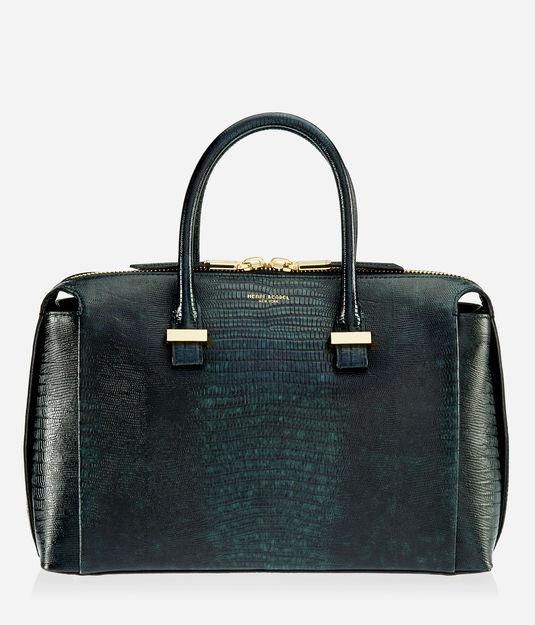 Henri Bendel Premium Croco Spence Satchel