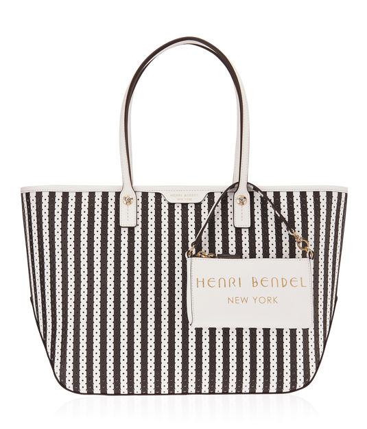 Henri Bendel West 57th E/w Perforated Striped Tote