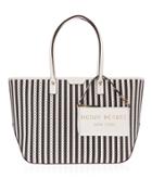 Henri Bendel West 57th E/w Perforated Striped Tote