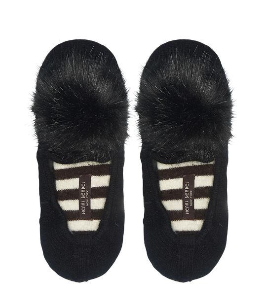 Henri Bendel Cashmere Pom Pom Slippers