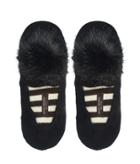Henri Bendel Cashmere Pom Pom Slippers
