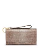 Henri Bendel Uptown Out And About Lizard Embossed Organizer Wallet