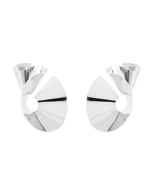 Henri Bendel Metal Ruffle Statement Earring