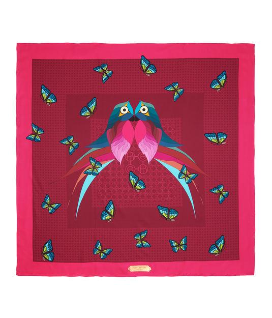 Henri Bendel Love Bird Silk Square Scarf
