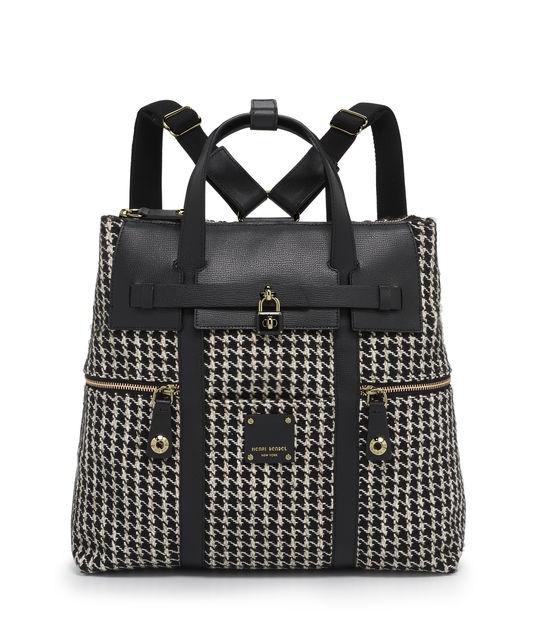 Henri Bendel Jetsetter Convertible Houndstooth Backpack