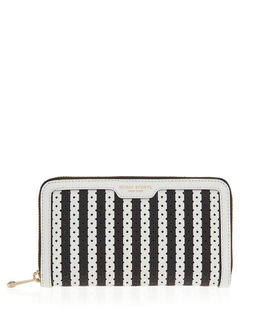Henri Bendel West 57th Zip Around Continental Perforated Wallet
