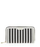 Henri Bendel West 57th Zip Around Continental Perforated Wallet