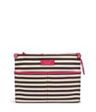 Henri Bendel Striped Canvas Cosmetic Clutch
