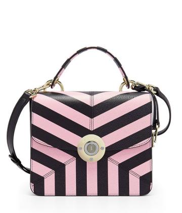 Henri Bendel Milliner Top Handle Chevron Satchel