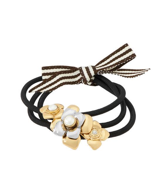 Henri Bendel Metal Flower Trio Pony Set