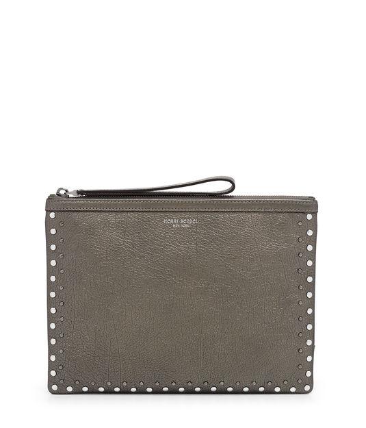 Henri Bendel Dakota Metallic Studded Large Pouch
