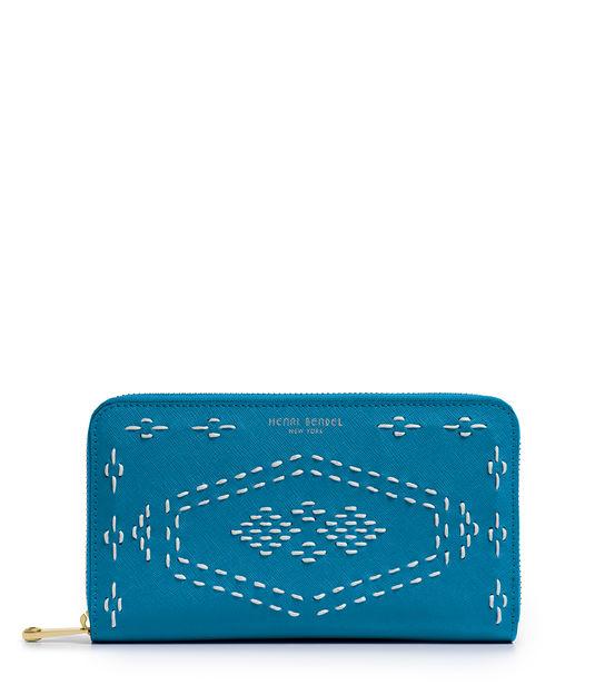 Henri Bendel West 57th Stitch Lace Zip Around Continental Wallet