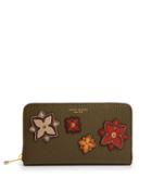 Henri Bendel West 57th Floral Patch Zip Around Continental Wallet